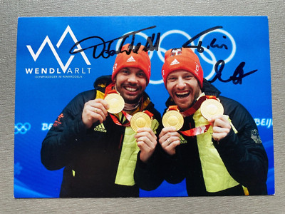 TOBIAS WENDL & TOBIAS ARLT 6x Olympiasieger 2014-22 signed Autogrammkarte 10x15