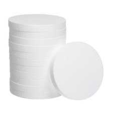 Crafare 8x1in Round Foam Circles for Crafts 12 Pack Polystyrene Discs white