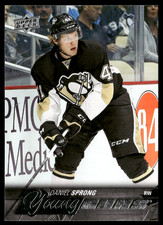 Daniel Sprong 2015-16 UD Young Guns Rookie Card YG RC #226 Pittsburgh Penguins. rookie card picture