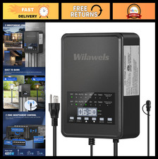 400W Low Voltage Landscape Lighting Transformer, 2 Zone Control, Timer Sensor