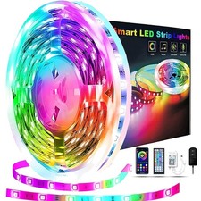 LED Lights RGB Smart App Control Music Sync 50ft Strip Indoor Party