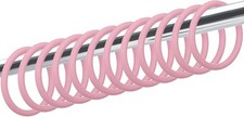 12 Pack Pink Shower Curtain Hooks, Plastic Snap Rings for Bathroom, Decorative