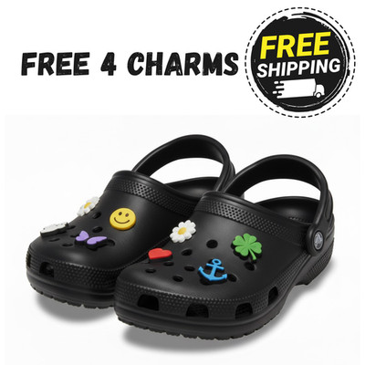 Crocs Classic Clog Unisex Slip On Women Shoe Ultra Light Sandals with 4 Charms