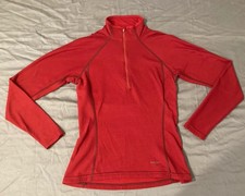 Patagonia Capilene Baselayer shirt Women Small Red 1/4 Zip Neck Pullover Hiking
