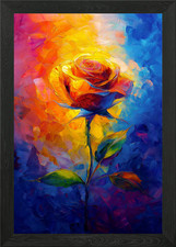 Quadro rosa colorato con cornice wall art poster stampa su tela