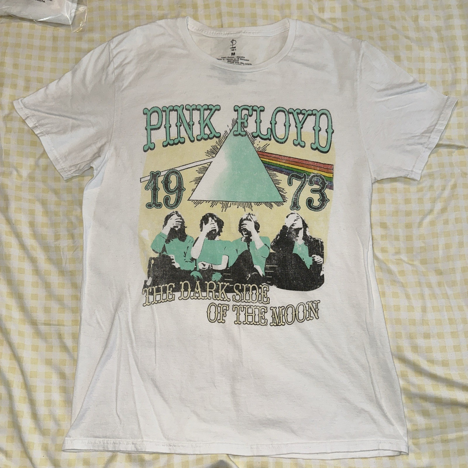 Pink Floyd 1973 The Dark Side of the Moon Men's White T-Shirt Medium #658