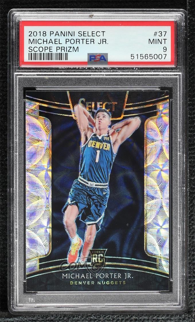 2018-19 Panini Select Concourse Scope Prizm Michael Porter Jr #37 PSA 9 MINT 3dc