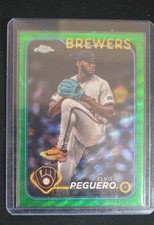 🔥2024 Topps Chrome Update Series Elvis Peguero #USC63 Green Wave Refractor /99
