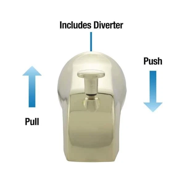 DANCO 89265 DIVERTER UNIVERSAL TUB SPOUT SLIP FIT & IPS CONNECT POLISHED BRASS - Image 3 of 4