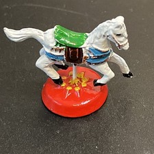 Vtg Cast Metal Painted Carousel Horse Toy Dollhouse Miniature 1:12 Scale Decor