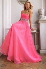Sherri Hill Strawberry Strapless Gown Size 0 AU 4 Formal Prom Wedding