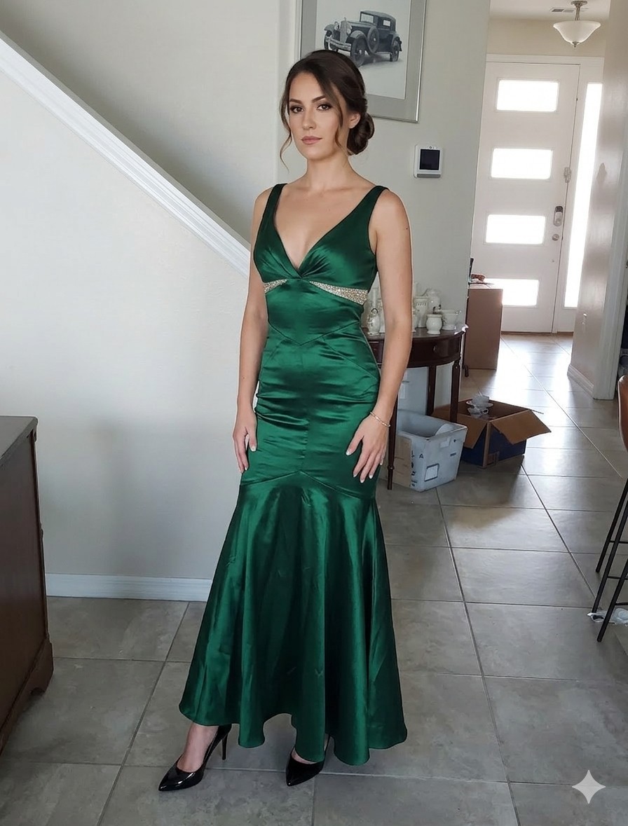 xscape hunter green dress Xscape Petite Cross-Neck Ruffle Gown - Orchid main image 0