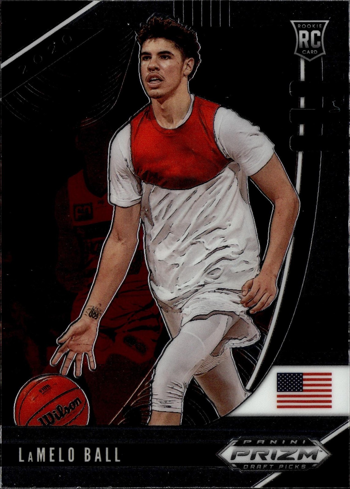 2020 Panini Prizm Draft Picks Collegiate LaMelo Ball Card #43