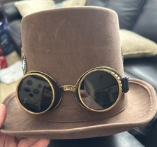 Steampunk Hat Goggle Set Spirit Halloween Brown Costume Cosplay Victorian