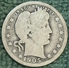 1905-P Barber Quarter – Better Date – AG Grade – Philladelphia Mint - 90% Silver