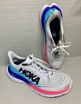 Size 11D- Hoka One One Mach 5 White Scuba Blue Shoes