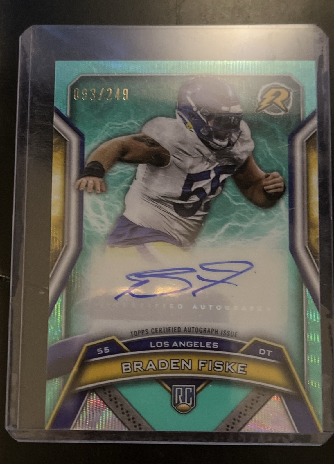 Braden Fiske Topps Resurgence Resurgence Rookie Signatures #RRSBF Aqua Surge