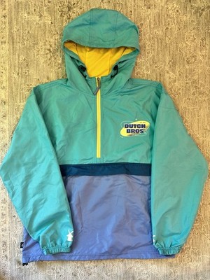 Dutch Bros Coffee Womens Streetwear Windbreaker Jacket Size L Colorblock Classic