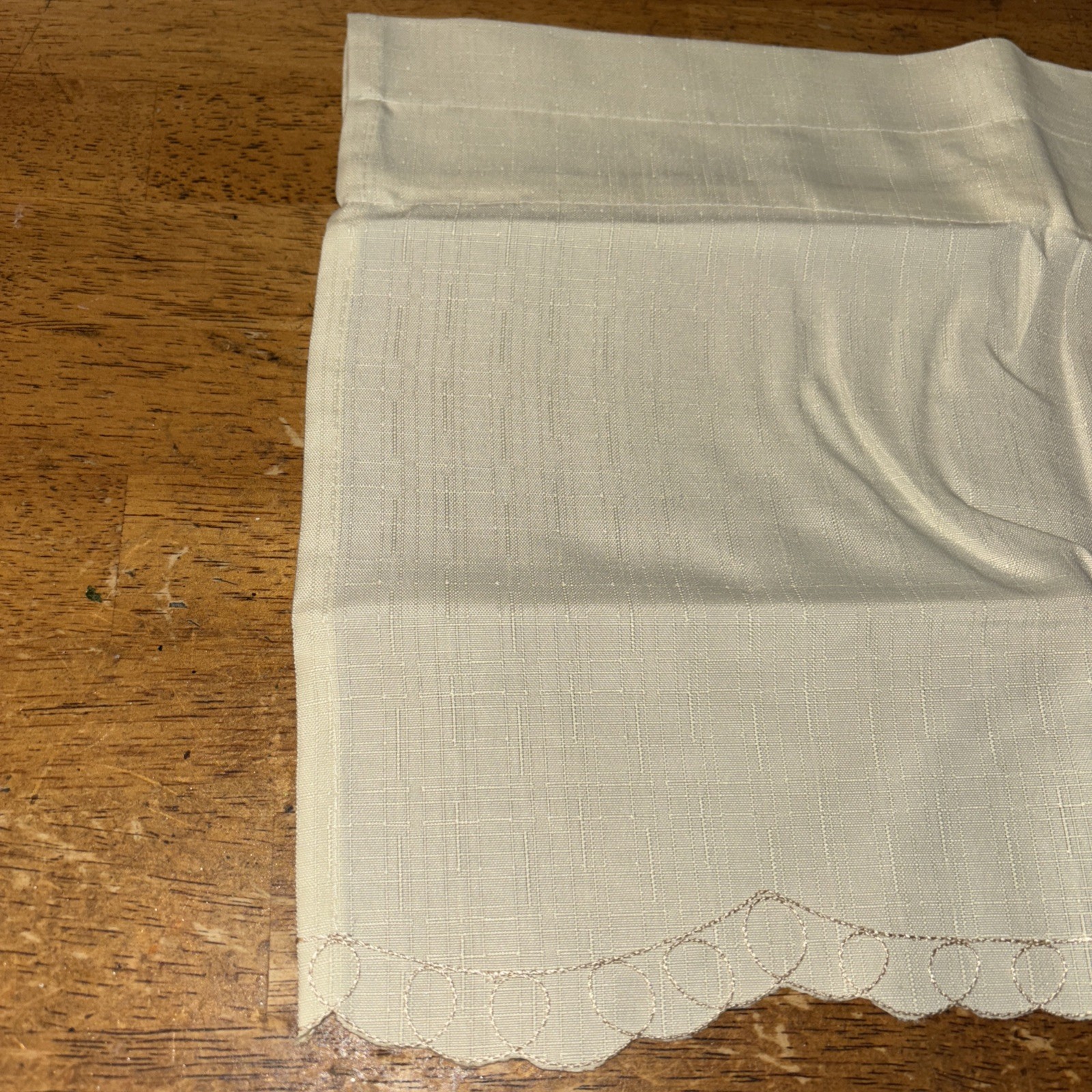 SUNFLOWER Valance, 60” Width X 12” Length Beige   New By Lorraine Home Fashions