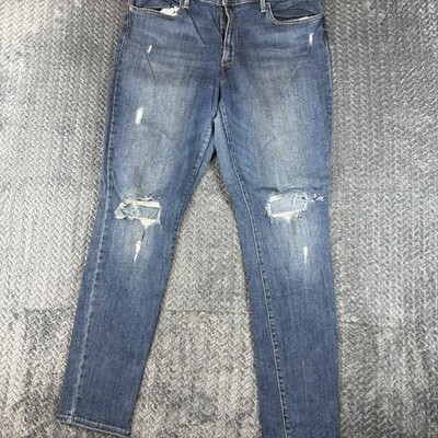 Levi's 721 Jeans Women's 33 Blue Medium Wash High Rise Skinny Jeans Distressed
