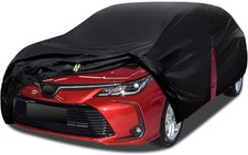 6 Layers Car Cover Waterproof All Weather for Automobiles, Size A2 with Door Zip