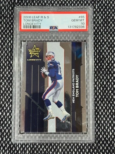 TOM BRADY - PSA 10 - LONGEVITY PARALLEL - 2006 Leaf Rookies & Stars #65