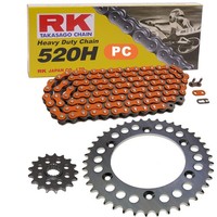 Kettensatz Honda CR 125 R 87-96 Kette RK PC 520 H 114 Offen Orange 13/51