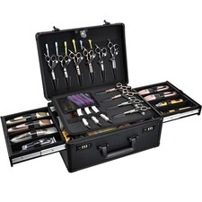 Barber Case with Clippers Sliding Tray, Profesional Barbers Briefcase Tool Ca...