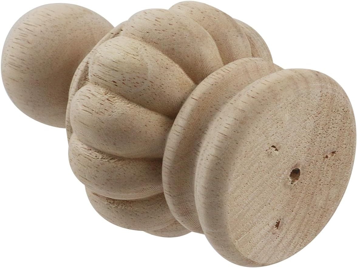 Wood Finials Curtain Rod Bed Post Staircase Decor DIY Crafts Unfinished 1 Pc