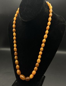 Natural Baltic Amber Graduated Bead Necklace 46g 28" Butterscotch