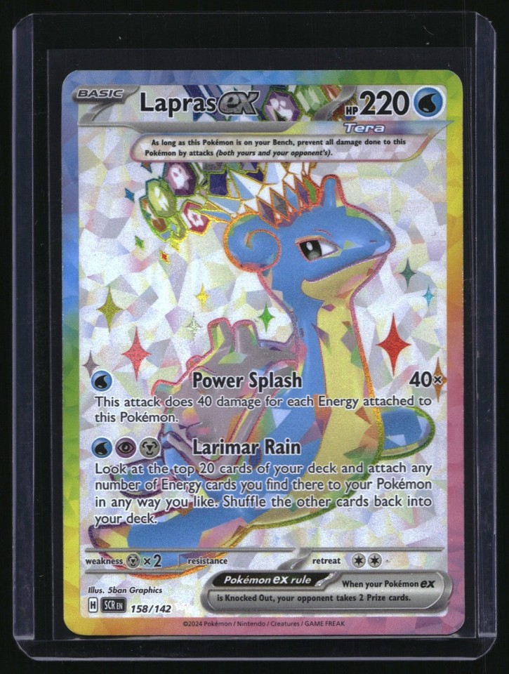 2024 Pokemon Stellar Crown Lapras ex Full Art Ultra Rare SCR Pokemon Stellar Crown Lapras ex 158/142 Full Art Ultra Rare SCR
