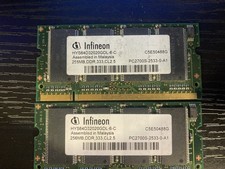 Lot of 2x Infineon 256MB DDR 333 PC2700 Laptop SO-DIMM RAM