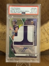 2024 Panini Phoenix - Rookie J.J. McCarthy Green /25 (RC) PSA 8/Auto 10!!