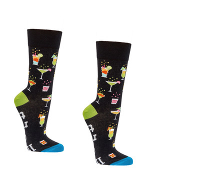 2 Paar Socken Socks 4 Fun witzige Motive Cocktail  36 - 41 / 42 - 47