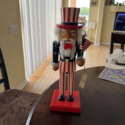 Patriotic Uncle Sam Nutcracker with U.S.A. Flag - 14” Limited Edition 2008