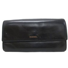 Diesel Men Long Wallet Logo Metal Fittings Leather Black Red Vintage Luxury ITA
