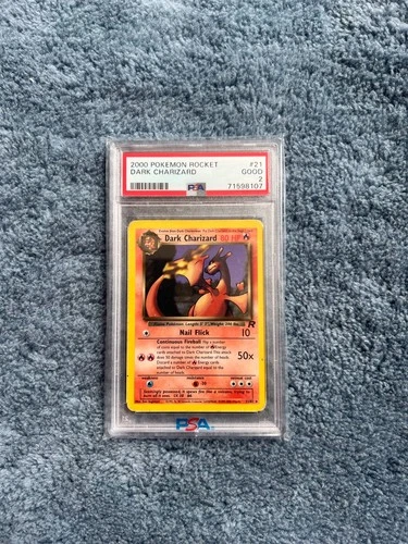 PSA 2 Dark Charizard 21/82 Team Rocket Pokemon 2000