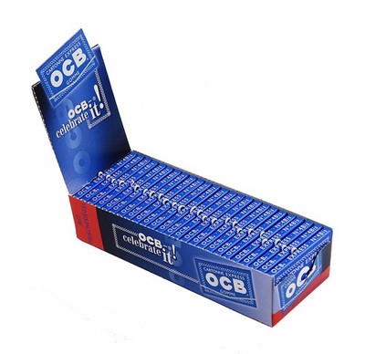 1 Box (25x) OCB Blue 100 Express Gomme No. 4 cigarette paper papers blue