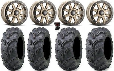 ITP Inertia Bdlk 14'' Wheels Br +40mm 28'' Zilla Tires Kawasaki Mule Pro FXT  KRX