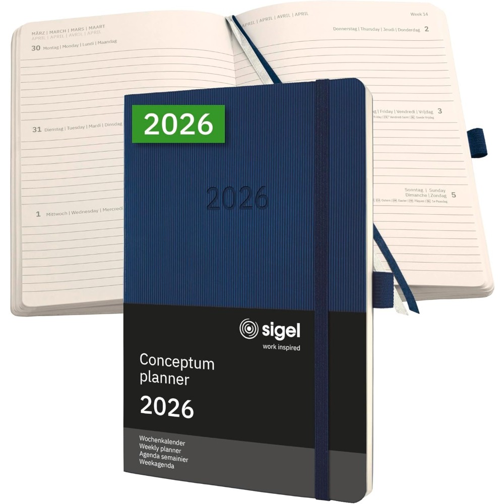 Sigel 2026 Conceptum Weekly Planner A6 Softcover Dark Blue