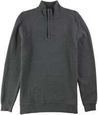 Tasso Elba Mens Quarter-Zip Pullover Sweater, Grey, Small