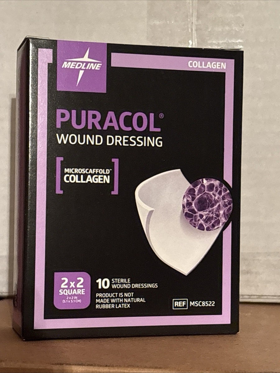 Puracol (Collagen) Wound Dressing 2x2, 2 Boxes, 10 Count Each | eBay