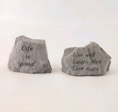 #ad Set of 2 Inspirational Faux Stone Decor quot;Life is Goodquot; amp; quot;Live Well 4x3quot; $17.09