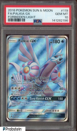 2018 Pokemon Sun & Moon Forbidden Light #119 FA Palkia Gx PSA 10 GEM MINT
