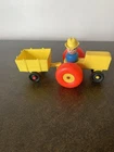 Fisher Price Vintage Little People Tractor and cart with Wooden Farmer