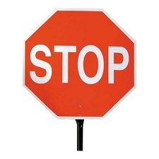 Pro-Line Traffic Safety 18" Aluminum Reflective Stop Paddle Sign w/ Handle