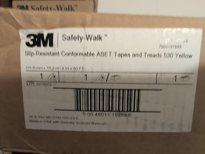3M Safety Walk 530 Slip Resistant Tape  4'' x 60ft, Yellow, Self Adhesive ASET