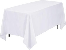 Produktbild - Tischdecke weiß 50x80 großes Blumenmuster Handelsqualität K26