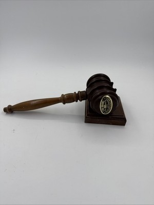 Vintage Ezra Brooks 80 Proof 101 Months Old Bourbon Whiskey Gavel Decanter Empty
