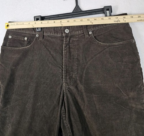 Land’s End Men’s Corduroy Pants Sz 36/30 Traditional Fit Brown Straight - Picture 7 of 14